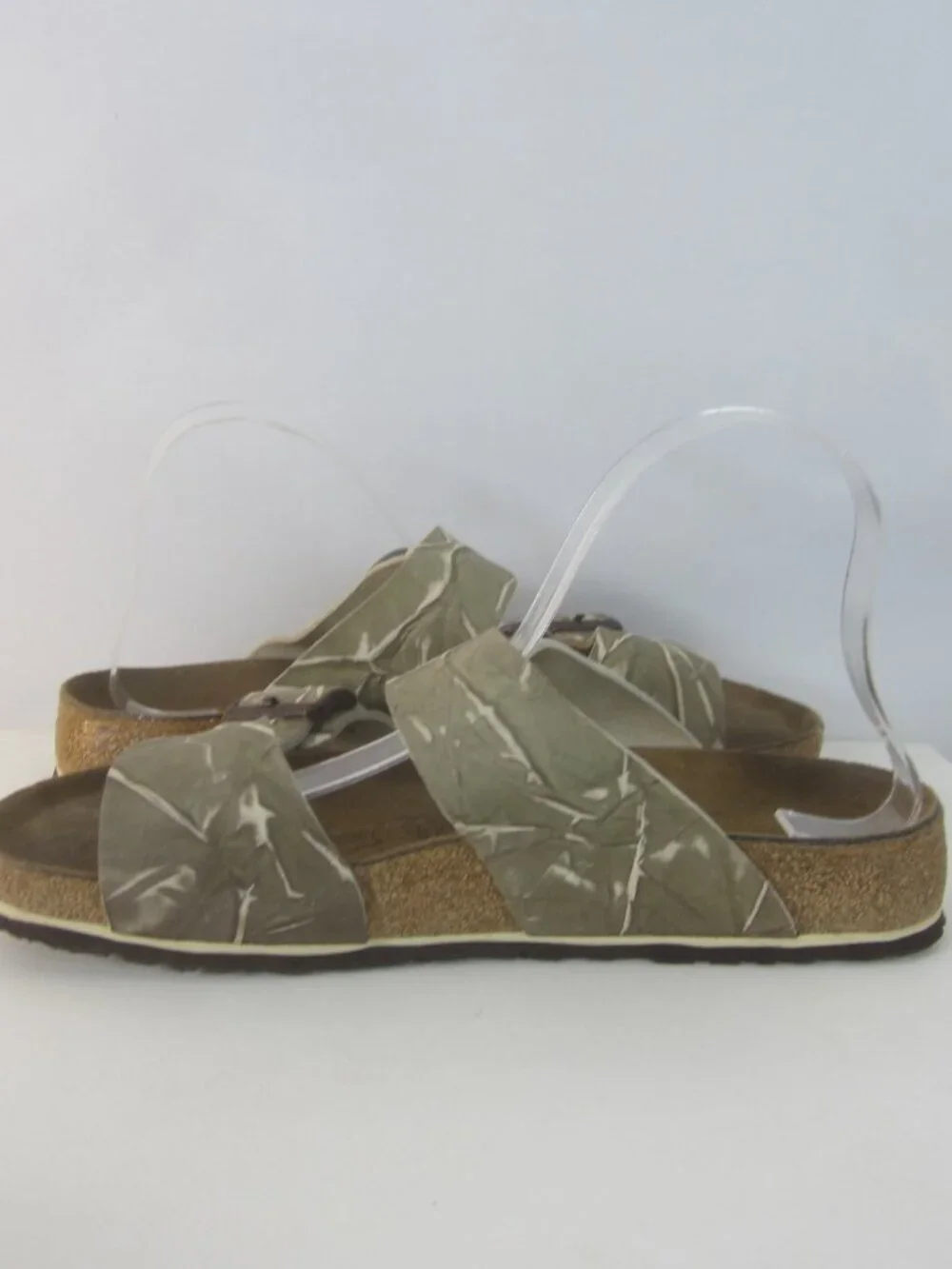 Birkenstock Men 8 M Arizona 2  Strap Camo Green Gray  Sandals Slides Women 10